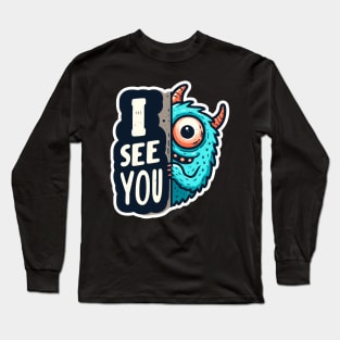 Peekaboo I SEE YOU Monster Long Sleeve T-Shirt